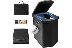 Brarvagur XXL Portable Toilet Camping for Adults,17.5" Foldable Extra Large Camping Toilet Portable, Portative Travel Toilet 