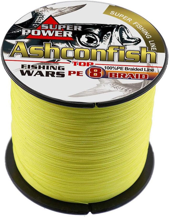 Ashconfish Braided Fishing Line- 8 Strands Super Strong PE Fishing Wire-100M/109Yards-300M/328Yards-500M/547Yards-1000M/1093Yards -6lb 8lb to 300lb-Abrasion Resistant-Zero Stretch- Multiple Colors