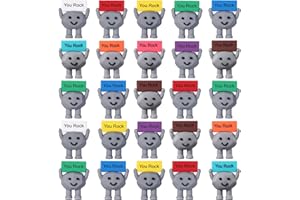 Gejoy 25 Pcs Mini Rubber Stone Toys Positive Mini Rock Stones Figures to Hide You Rock Gifts Decorations and Encouragement Birthday Motivational Gifts for Colleague Staff Teacher