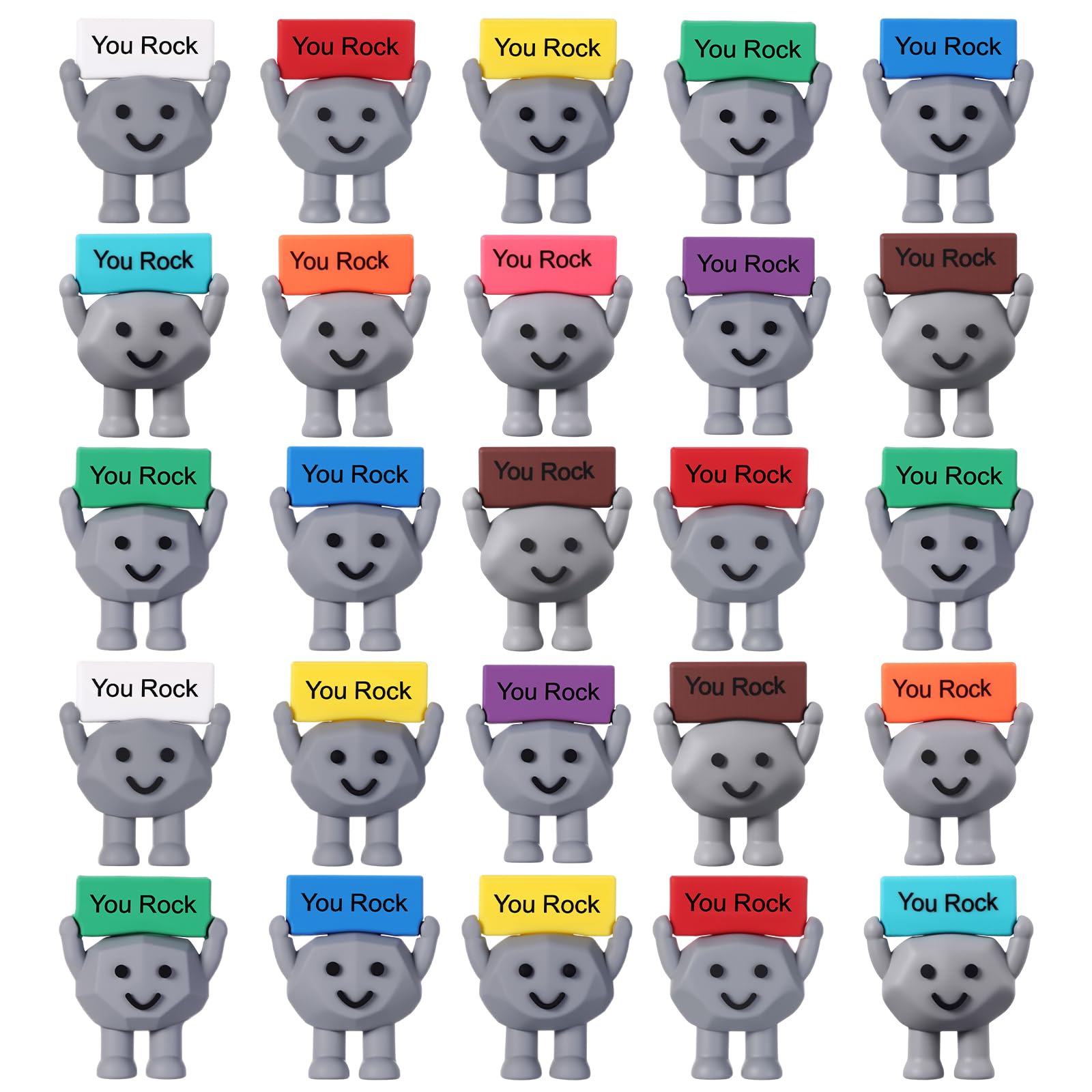 Photo 1 of Gejoy 25 Pcs Mini Rubber Stone Toys Positive Mini Rock Stones Figures to Hide You Rock Gifts Decorations and Encouragement Birthday Motivational Gifts for Colleague Staff Teacher