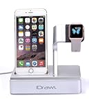 Apple Watch Stand, iPhone Docking Station, i-DRAWL Charging Stand Portable 3 in 1 Multifunctional Charger Dock Cradle for iWatch and all Smart Phone