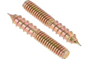 TOP-VIGOR 10Pcs 1/4-20" x1-1/2 Hanger Bolts, Double Headed Bolts Self Tapping Screw, Double Ended Dowel Screws, Threaded Lag Wood Screws and Machine Bolts for Wood Joint Furniture