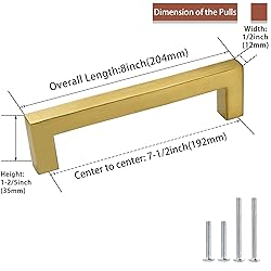 goldenwarm Brass Kitchen Cabinet Hardware Gold