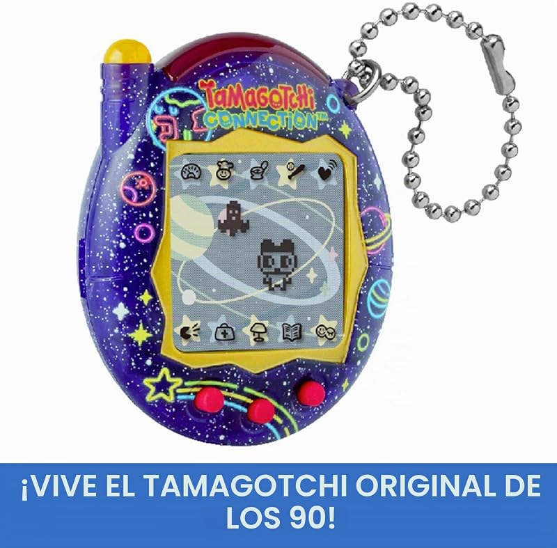 Bandai – Tamagotchi Connection Neon Planet – Animal Virtual Interactivo con conexión a Infrarrojos – Pantalla Grande en francés – Minijuegos – Juguete para niños a Partir de 6 años – 44028