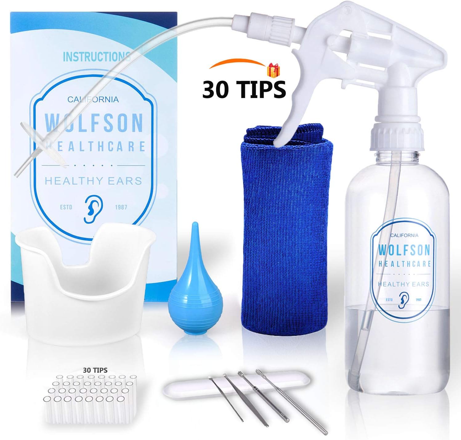 Ear Wax Removal Tool - Earwax Safe Wash Remover - Irrigation System for Sensitive Ears for Adults and Kids