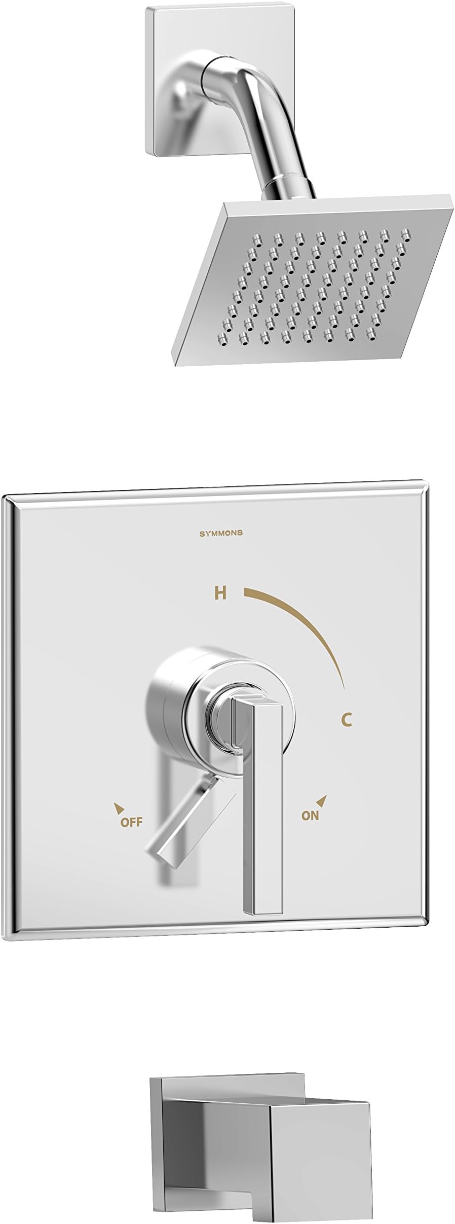 Symmons S-3602-SH4-T4-1.5-TRM Duro Single Handle 1-Spray Tub and Shower Faucet Trim in Polished Chrome - 1.5 GPM (Valve Not Included)