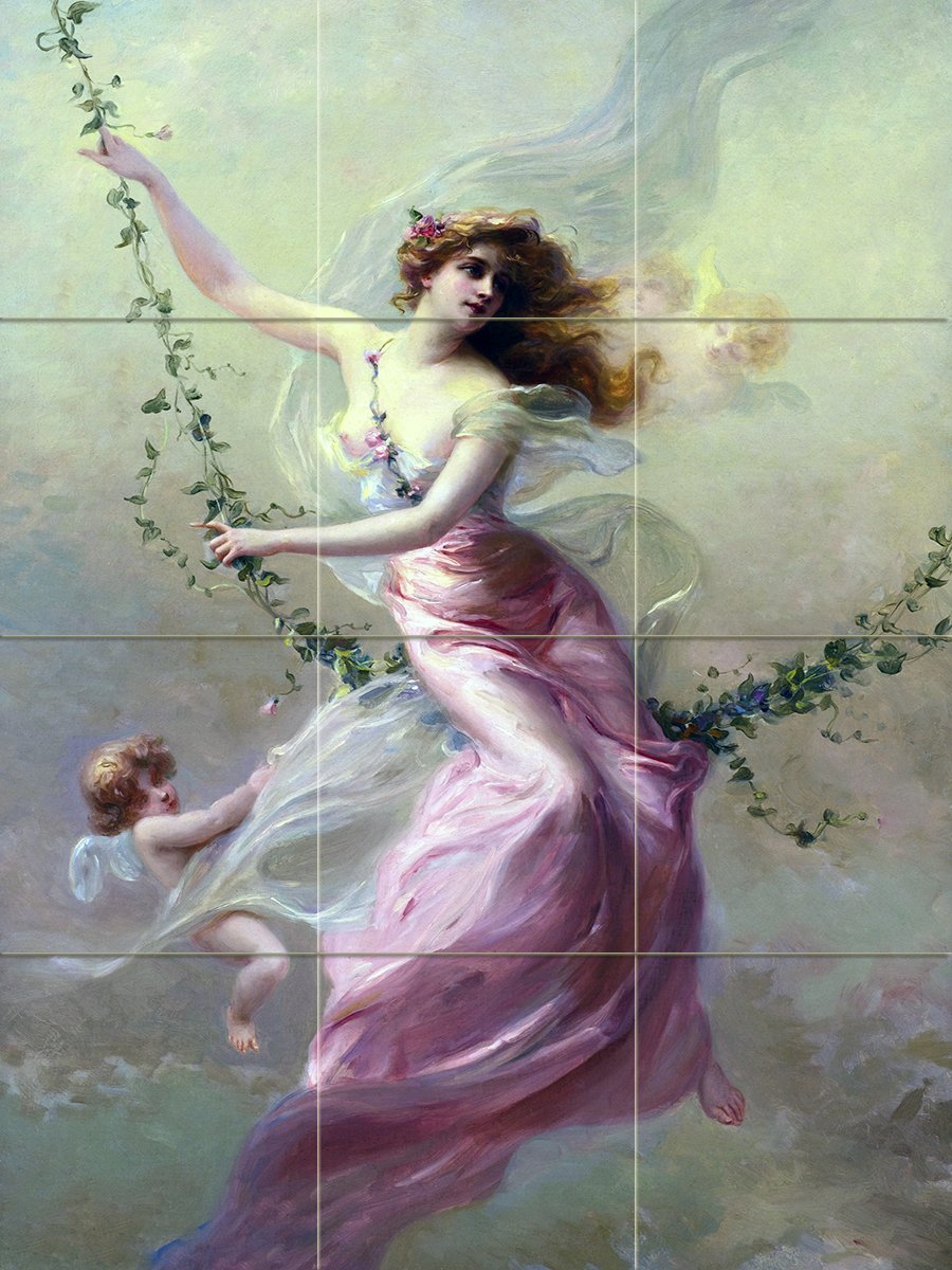 SWING E. Bisson Mädchen Frau Engel Fliese Wandbild Küche Spritzschutz Marmor Keramik - Bild 11 von 14