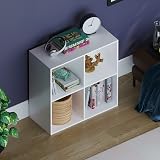 Vida Designs Durham 4 Cube White Bookcase Storage Organizer Living Room view 5