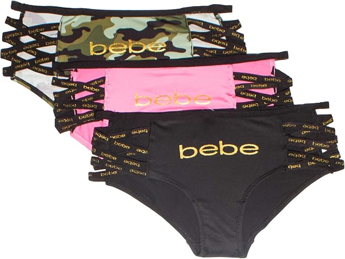 bebe Womens Multi Pack Elastic Waist Boyshort Panties at Amazon Women’s