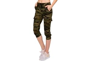ALWAYS Capri Cargo Jogger Pants for Women - Super Soft Casual Drawstrings Track Cuff Bottoms