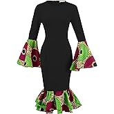 HongyuAmy Women's African Fashion Ankara Print Dress Traditional Casual Outfits Attire