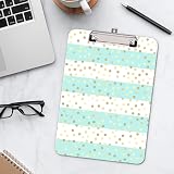 Hnogri A4 Clipboard Plastic Clipboards Low-Profile Clip Striped Gold Spots view 3