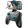 UNIHOW Bluetooth Controller for iPhone/Mobile Phone/Switch/PC/Mac/iPad/Android/Laptop/TV, Switch Pro Controller Gamepad Joystick for Apple Arcade MFi Games With Clip, Backbone and Trigger Keys