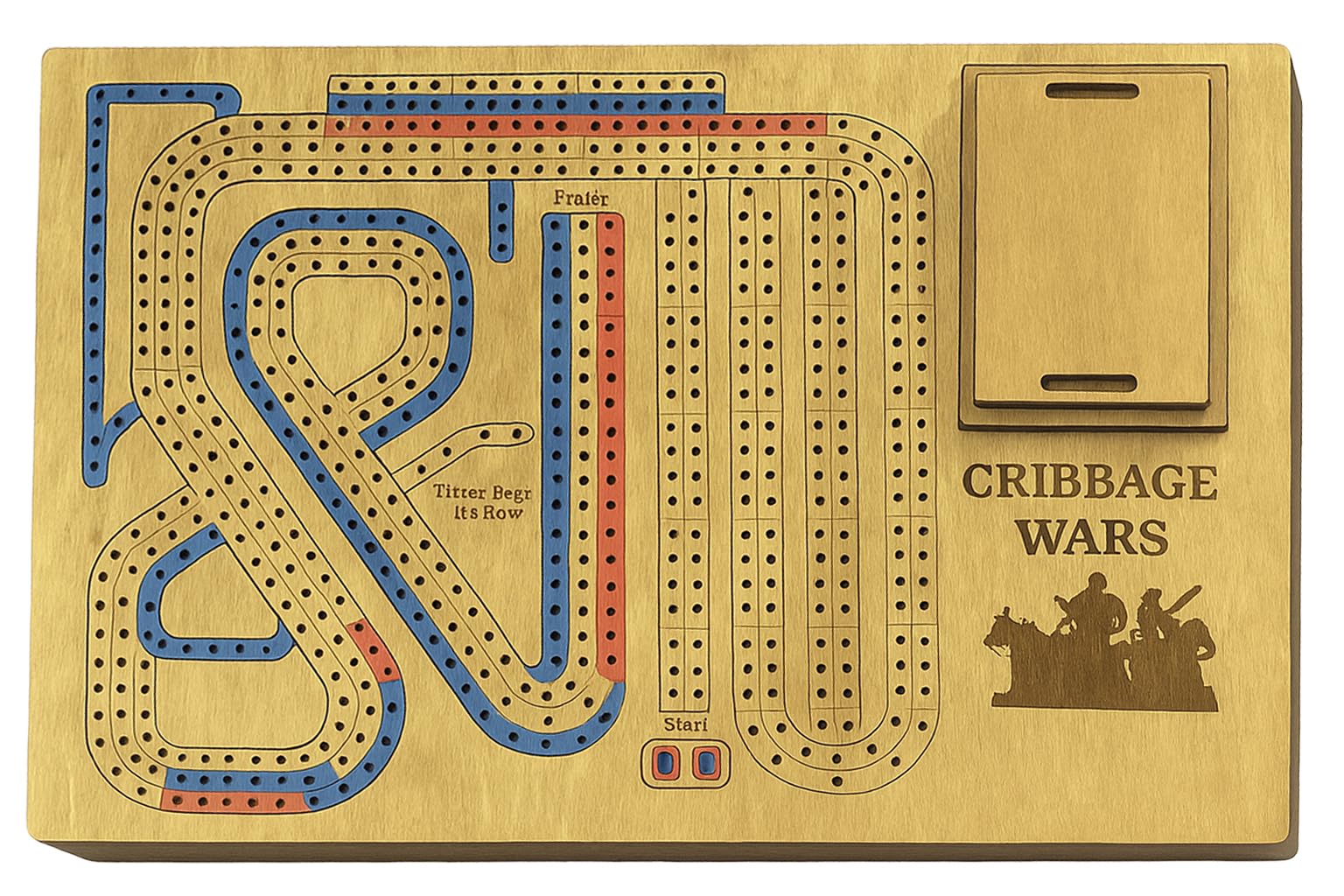 Photo 1 of Wooden Cribbage Wars Board Game - Cribbage War Boards Game Unique - Crib Wars Board Game with Compartment for Pegs - Family Game Night Gifts