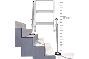KARRYTON 23" Ladder Levelers for Type II,I and IA Extension Ladders up to 32’,with Anti-Slip Threaded and Adjustable Extension Ladder Legs for Stairs and All Surfaces - Extented Version（23"）