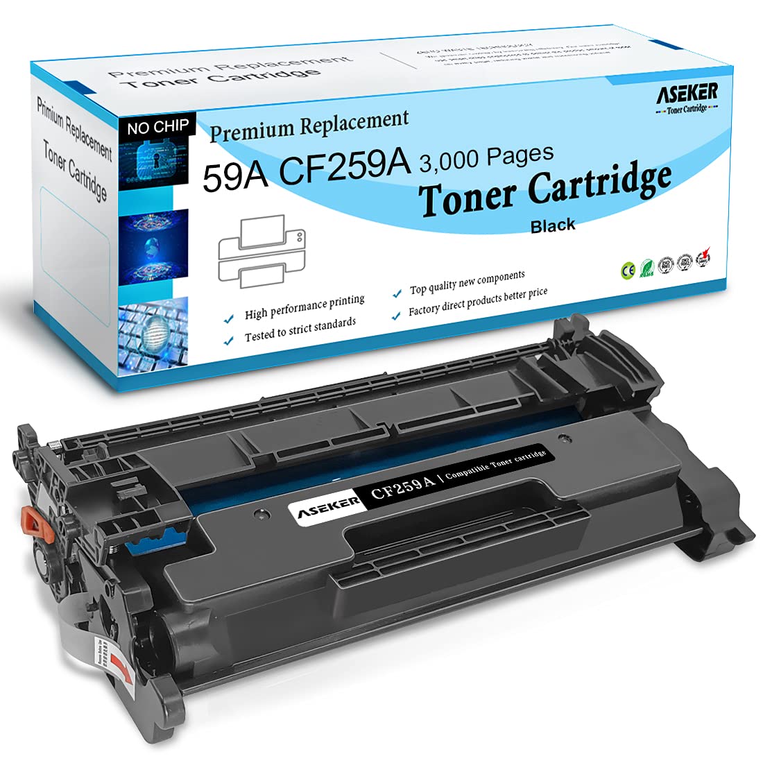 ASEKER Compatible 59A CF259A Toner Cartridge for HP M406 M406dn, Pro M404 M404n M404dn M404dw M304a , MFP M428 M428dw M428fdn M428fdw M428m M430f Printers, 3,000 Pages ( Black, Without Chip )