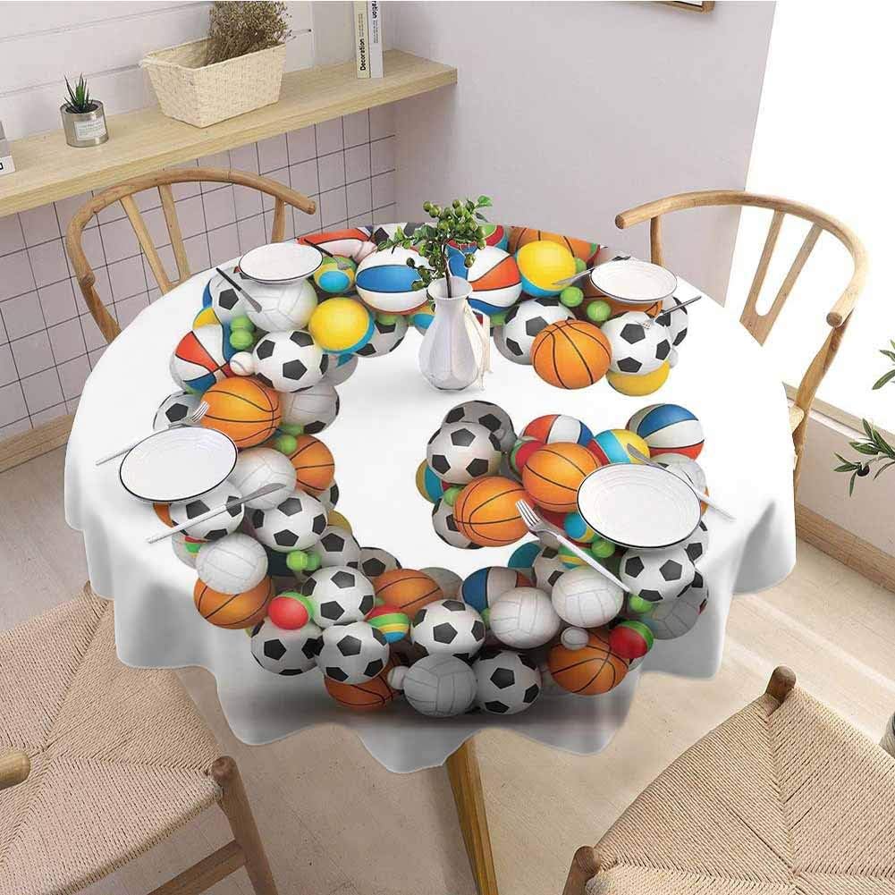 Waynekeysl Round Tablecloth,Wrinkle Free Round Tablecloth,Thicken Round Tablecloth,Letter G,Cover for Outdoor Indoor Use-(43" Round) Multicolor