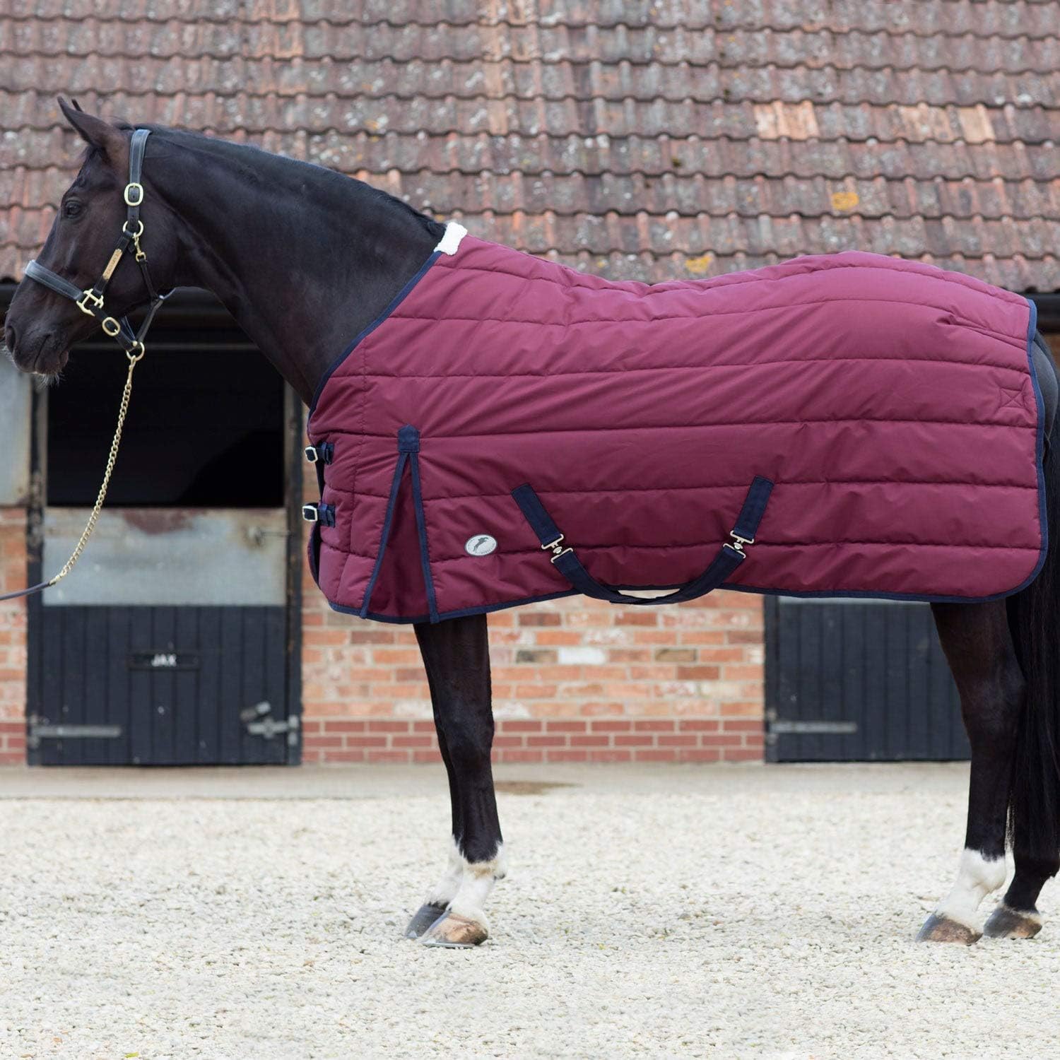 Jumpers Horse Line Unisex's Jhl Essential Stable Rug Medium Weight Burgandy/Navy 6' 9", Blue