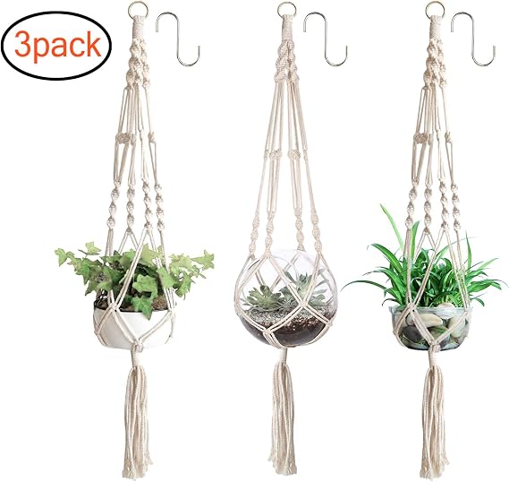YHmall 3Pcs Macetas Colgantes, Macetero Exterior Creativo ...