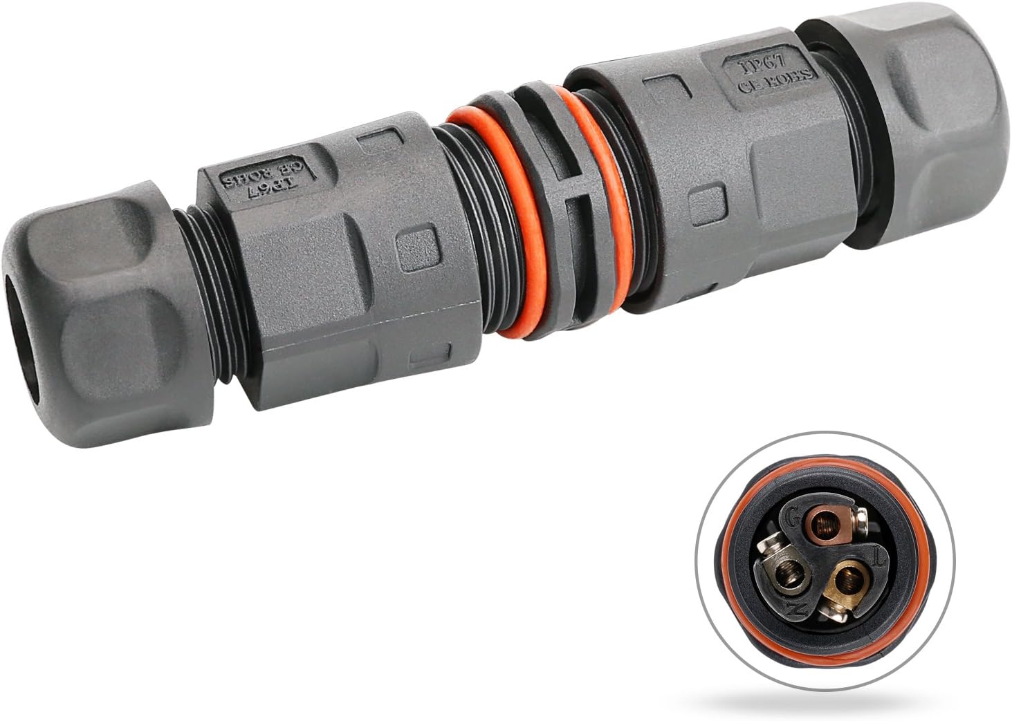 MYCARBON Junction Box Cable Connector Weatherproof Outdoor/External Junction Box Cable Connector Sleeve Length 80 * Ø 25mm (2 Pole, IP67,Nylon PA66) …