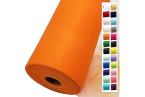 IONTACH Orange Tulle Fabric Rolls 54 Inch by 40 Yards Tulle Bolt Spool for Wedding Decorations DIY Tutu Baby Shower Table Skirt Ceiling Decor Birthday Party Craft Supplies