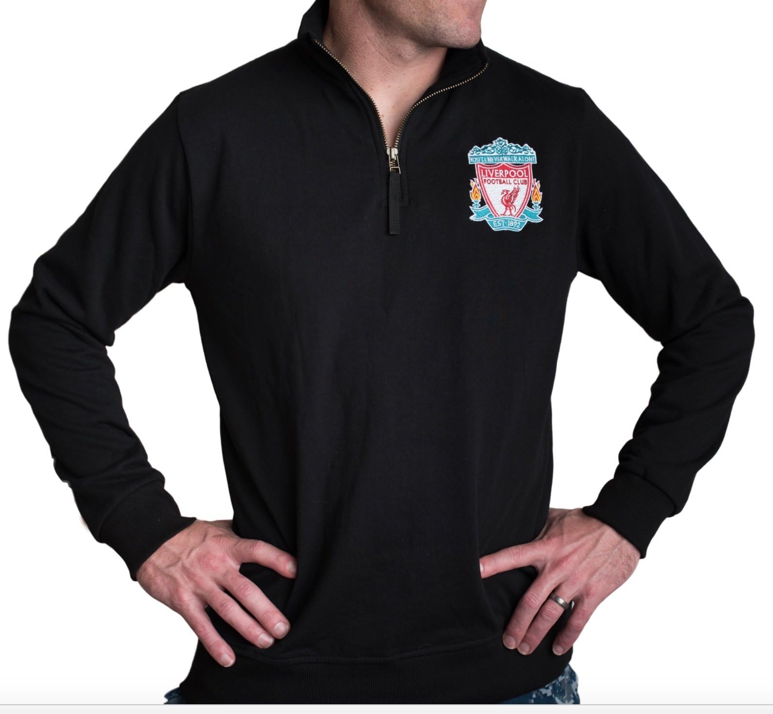 Liverpool FC Black 1/4 Zip Sweatshirt