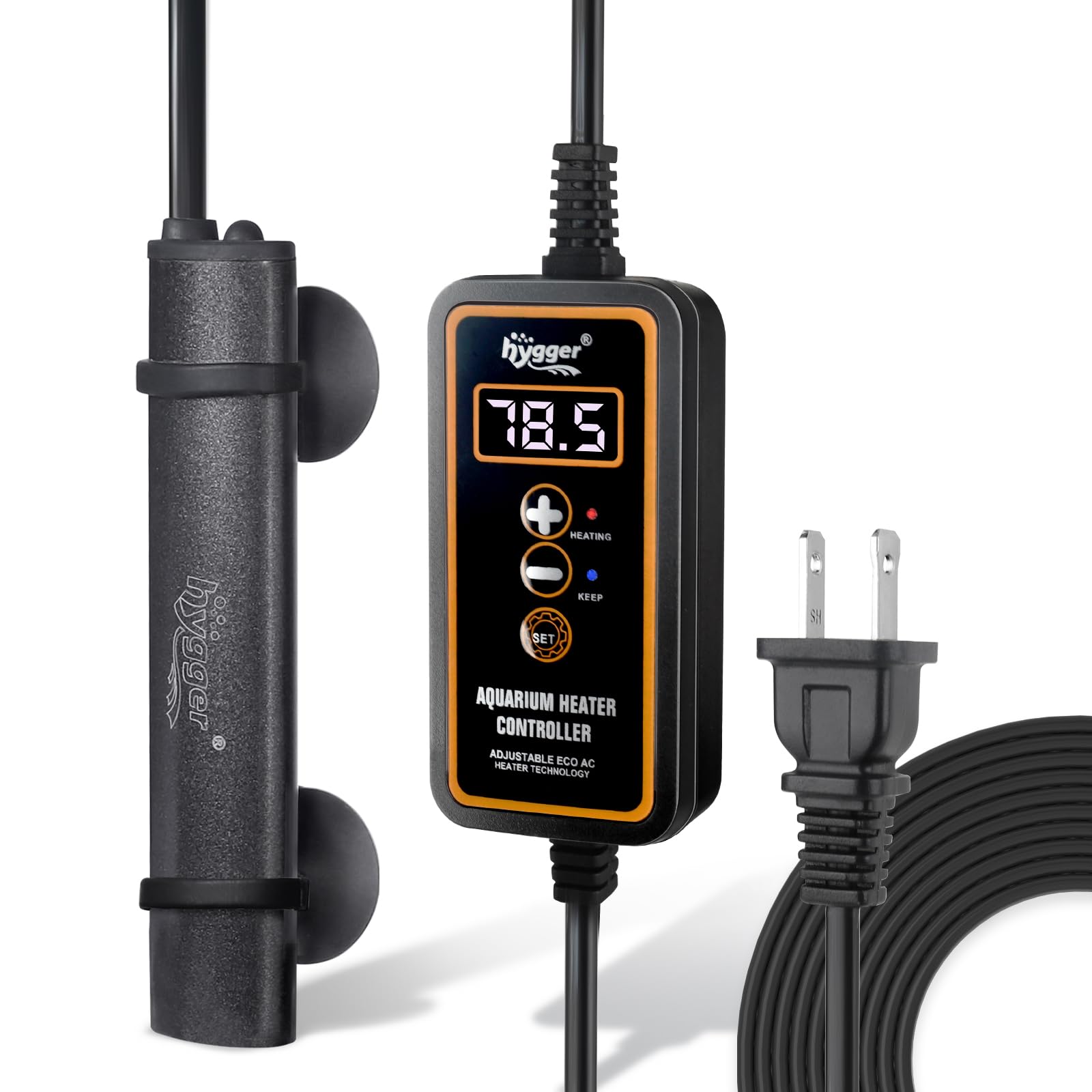 Photo 1 of hygger Mini Submersible Aquarium Heater, Turtle and Betta Fish Tank Heater with Digital Display External Controller Freshwater