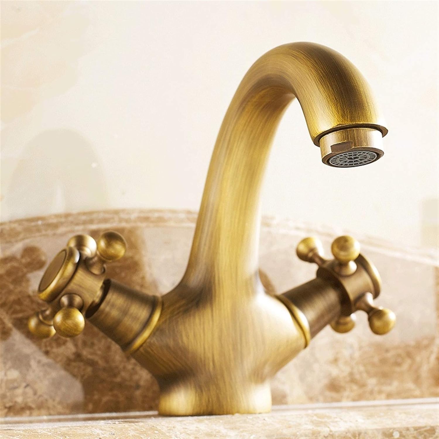 Faucet Antiguo Baño Baño Fregadero Grifo Dos manija One Only Agujero