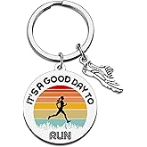 Runner Gifts for Runners Women Men Running Keychain Accessories for Women Track and Field Keyring Cross Country Christmas Ornament Cross Country Ornament Christmas Gift-It’s a Good Day To Run