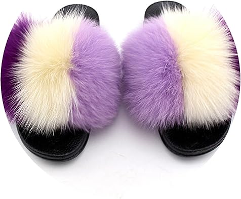 furry slip on sandals