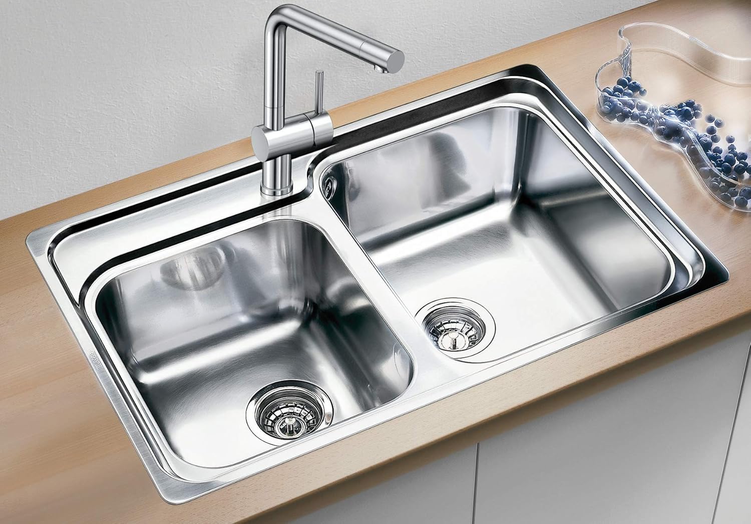 Einbauspüle ohne Ablauffernbedienung Edelstahl Seidenglanz; 507543