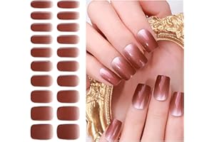 BELOVEDONE Semi Cured Gel Nail Strips (Fig Jam) French, 20 PCS Gel Nail Stickers Required UV Nail Lamps Light Gel Nail Wraps Salon-Quality Long Lasting Easy to Use for Home Nails DIY