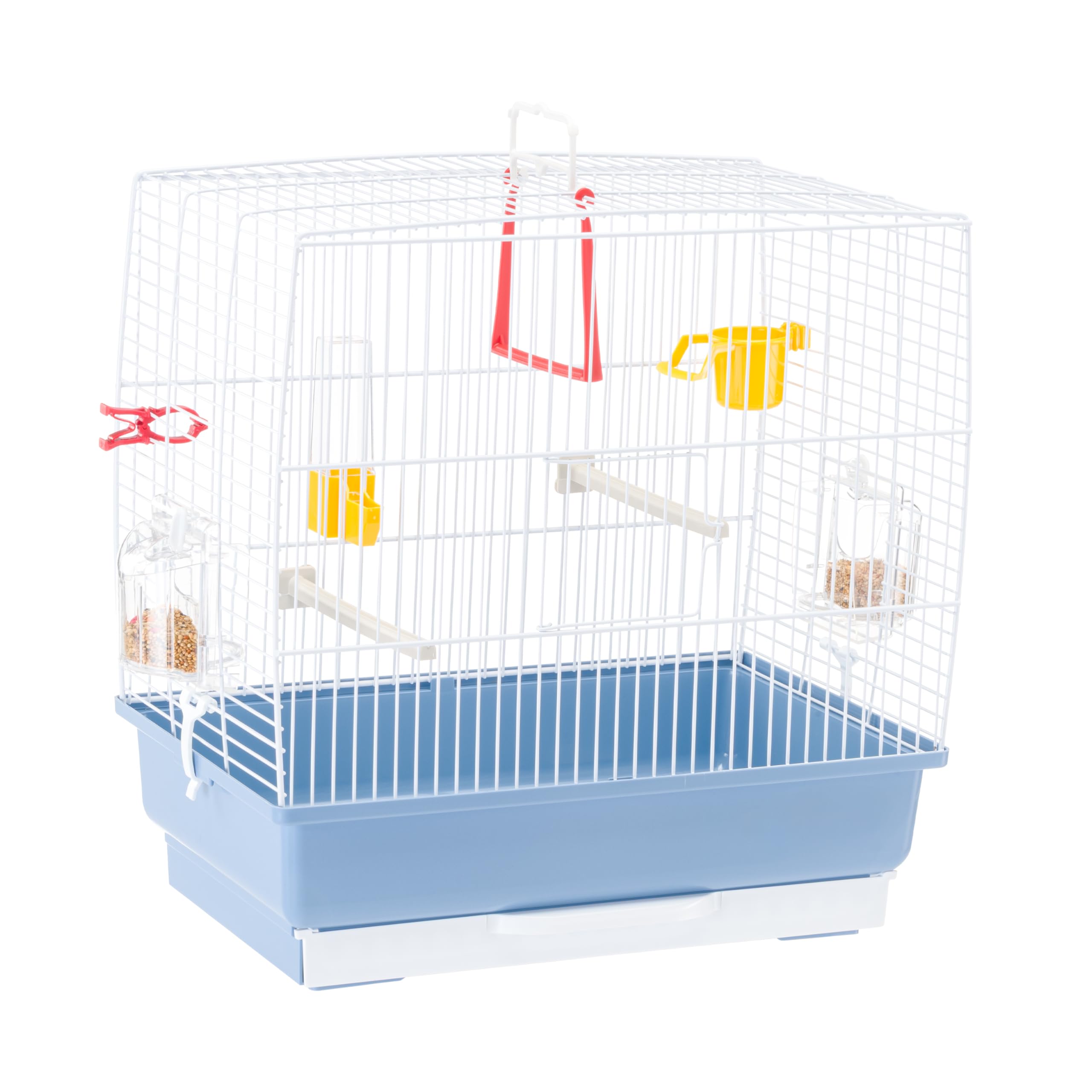 Ferplast Bird Cage Rekord 2 Cage for Birds, Canaries, Finches, Accessories included Rotating Feeder Perches, 39 x 25 x h 41 cm (15x9.8x6 inches)