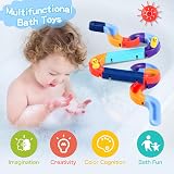 CASPLUS Bath Toys Toddler Track Game Duck Watermill Wall DIY Educational view 2