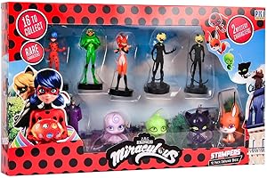 P.M.I. Miraculous Ladybug Stamps for Kids |12 Miraculous Ladybug Stampers Out of 16 Collectibles in 1 Pack | Miraculous Ladybug Stationery, Stampers, Birthday Party Supplies - Cat Noir (Assortment B)