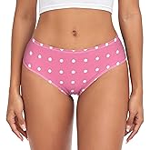 DOMIKING Rainbow Polka Dots Womens Underwear Stretch Bikini Panties Soft Briefs for Girls Women Teen