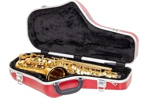 Crossrock Alto Saxophone Case | ABS Molded Hardshell with Accessory Pocket, Security Latches, and Detachable Shoulder Strap-R