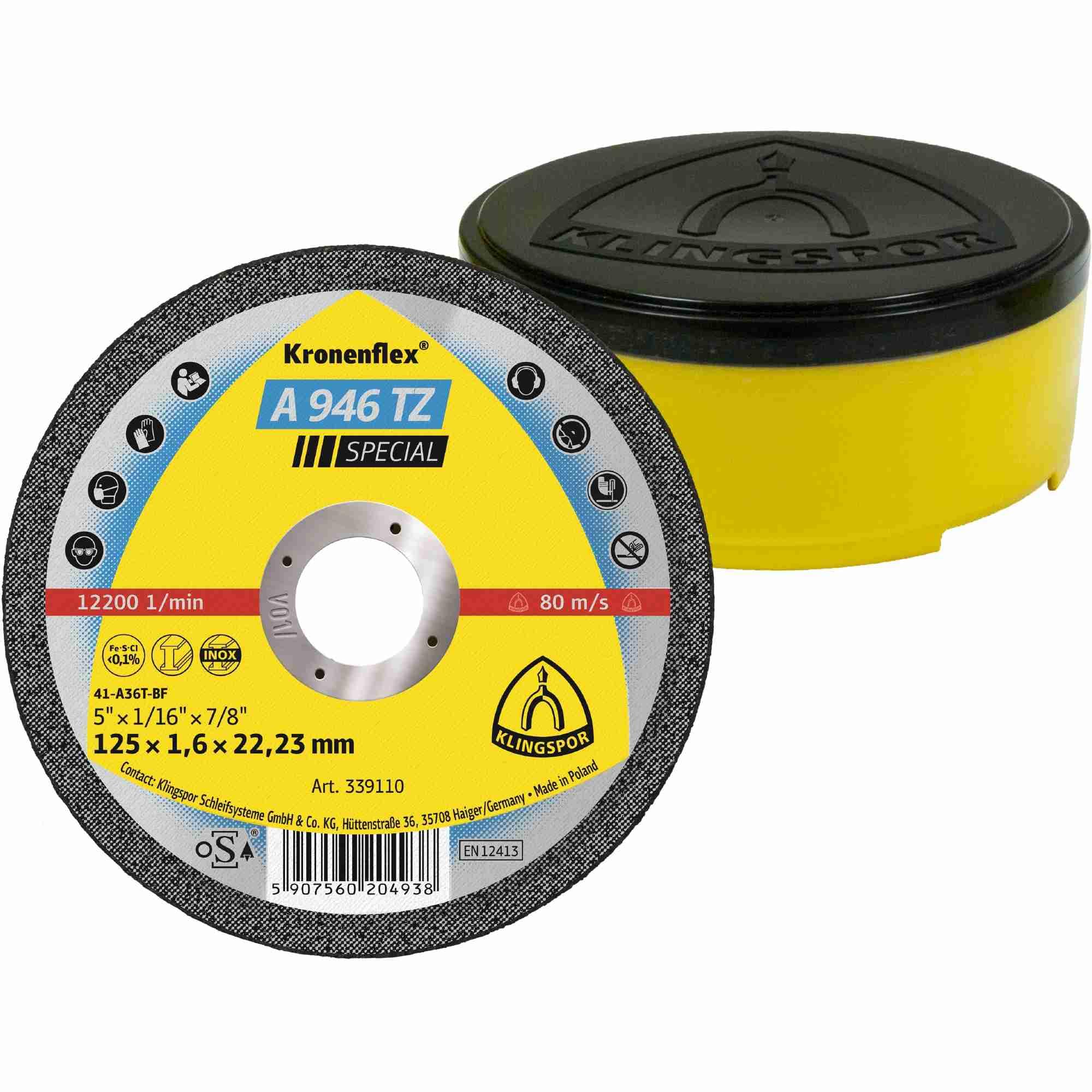 Klingspor KLI-339112-25 339112 A 946 TZ Cutting Discs 180 x 1.6 x 22.23 mm Straight Contents: 25 Pieces