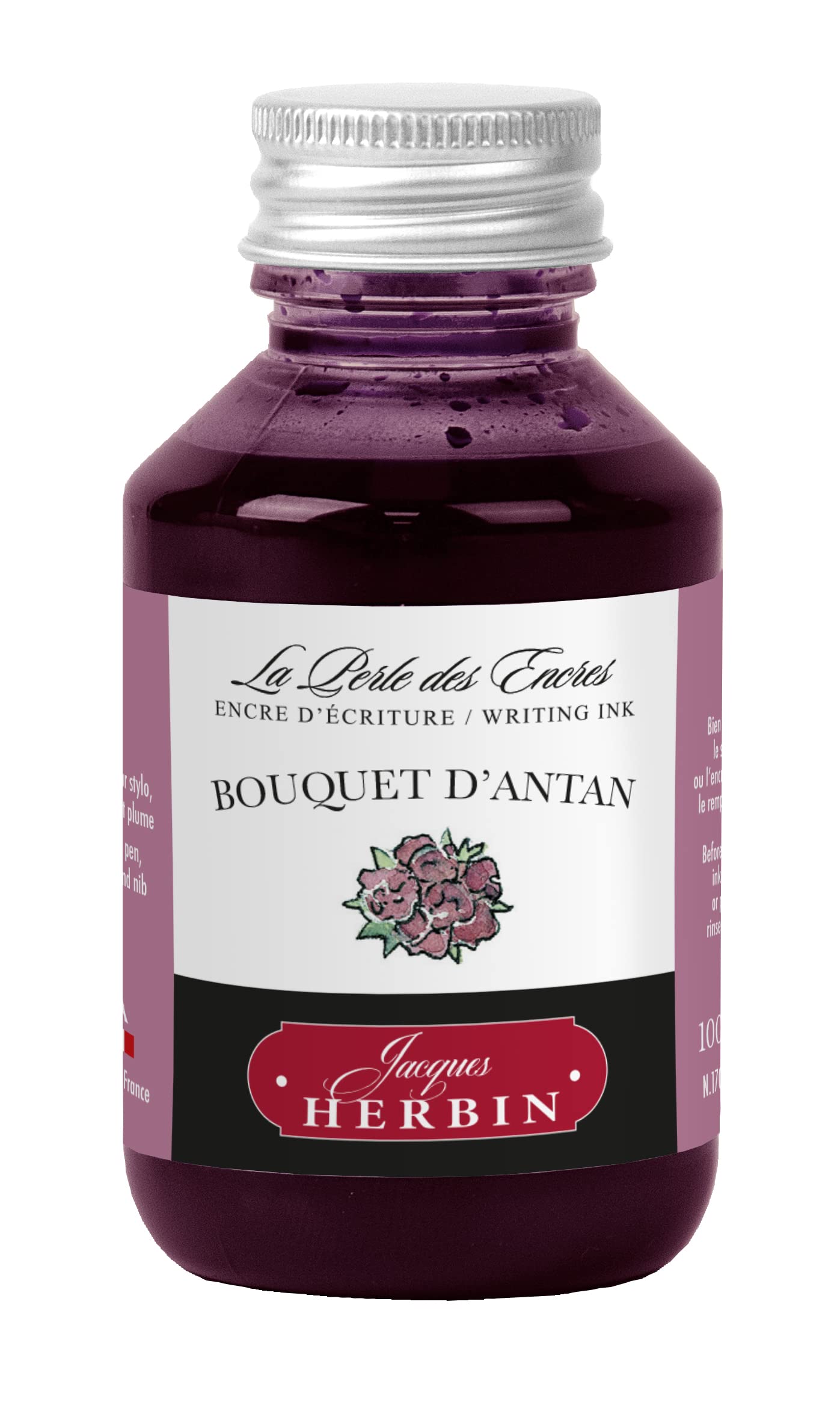 Jacques Herbin 17064T - Writing ink bottle 100ml - Fountain pens, roller pens - Bouquet d'Antan - Painting - Drawing - Calligraphy - Creative tools - Art