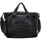 Extolove Denim Tote Bags for Women Jean Purse Casual Denim Handbag Large Capacity Crossbody Shoulder Bag