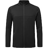YOUTHUP Men's Dry-Fit Long Sleeve Full Zip Jacket Athletic Running Jacket Quick Dry Breathable Workout with Pockets(XS-XL)