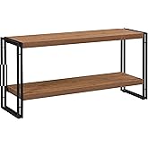 FIVEGIVEN 2 Shelf Bookcase Small Display Book Shelf Rustic Industrial, Brown