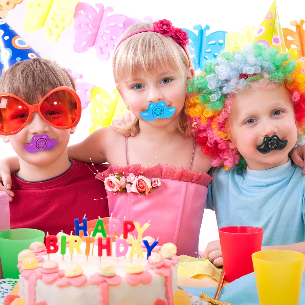 ArtCreativity Mustache Lip Whistles for Kids, Bulk Pack of 48, Durable Plastic Noise Maker Party Whistles, Bright Assorted Colors, Birthday Party Favors, Goodie Bag Fillers, Treasure Box Prizes