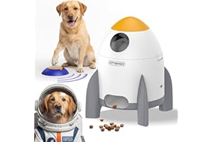 Interactive Dog Puzzle Feeder Toy, Automatic Dogs Treat Dispenser for IQ Training & Slow Feeder, Dog Food Dispenser with Remote Button, Suitable for Indoor or Outdoor Play, All Breeds, OtterVerz 11