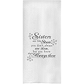 GCFET Sister Gifts Kitchen Towels - Gifts for Sister Dish Towels Tea Towels for Kitchen, Sisters Gifts from Sister Brother, Long Distance Sister Gifts Hand Towels Tea Towels for Bathroom, 16x24 Inches