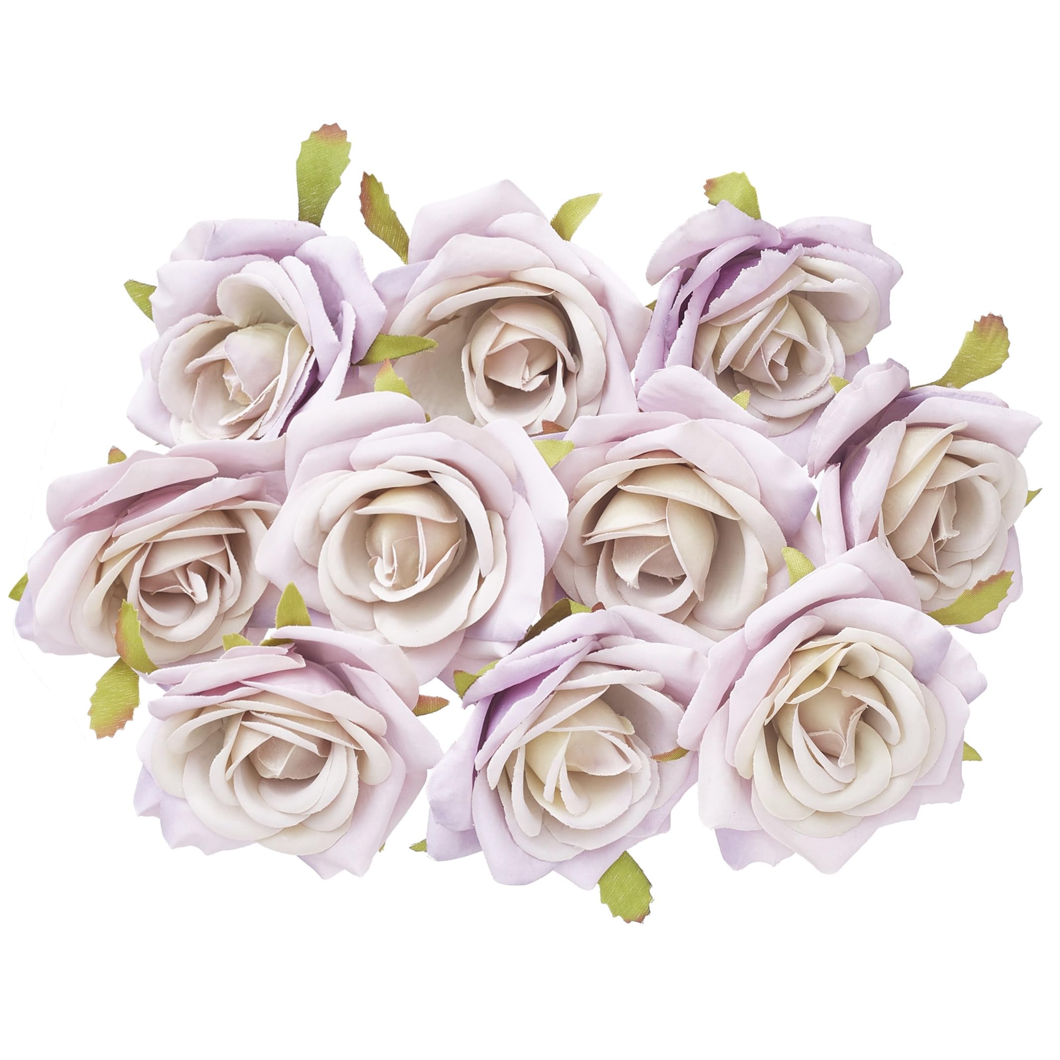 The Baked Studio - 10 Pieces Artificial Flower Silk Rose Head Realistic Flowers for DIY Wreath Craft Cake Living Room Home Wedding Accessories and Decoration (LIGHT PURPLE) — image 1