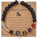 GolbalJew Zodiac Bracelets for Women 12 Constellations Healing Crystal Stone Beads Bracelet Birthday Zodiac Gifts Horoscope Spiritual Bracelet