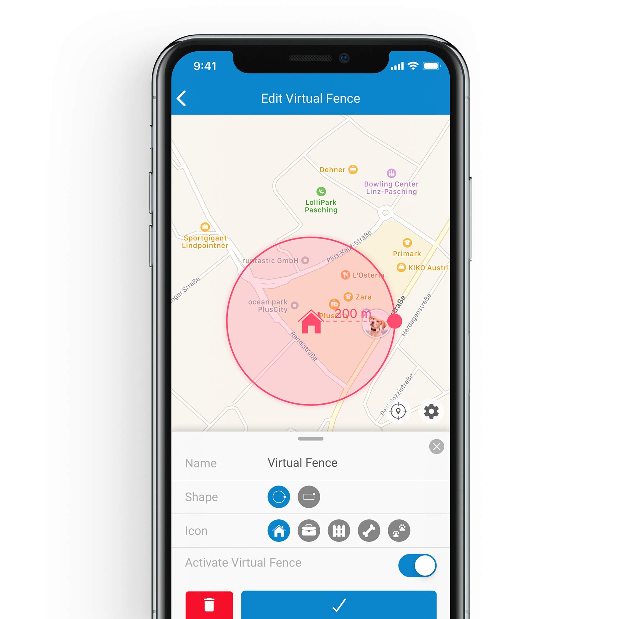 Tractive GPS XL Tracker for Dogs waterproof pet finder collar