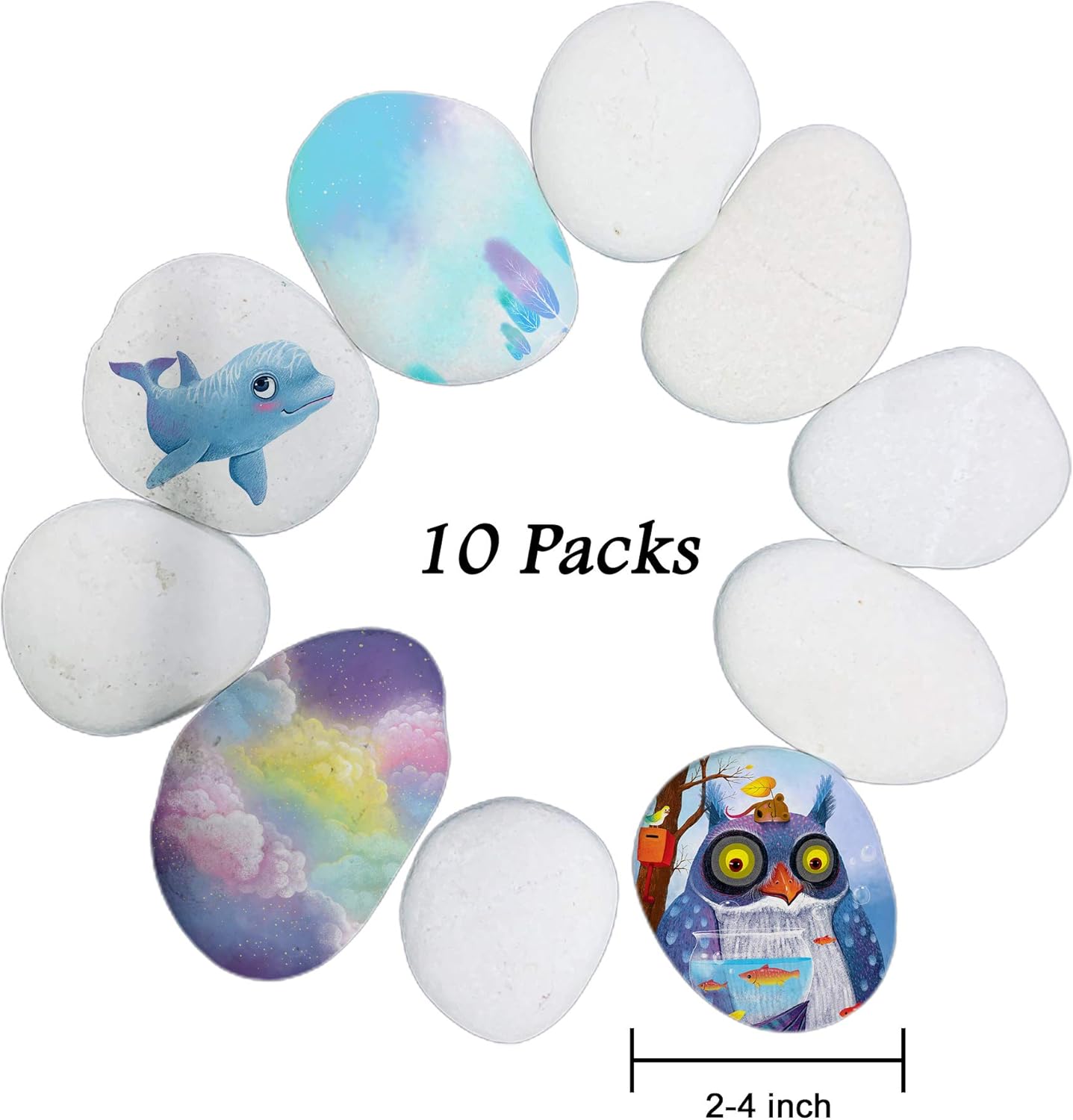TIDYON 10 Rocks for Painting Smooth White Large River Rocks for Kids Painting and Crafting Garden Decor (2-4 inches) : Garden & Outdoor