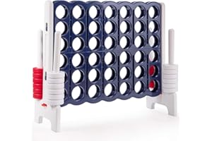 COSTWAY Jumbo 4-to-Score Giant Game Set, 4 in A Row for Kids and Adults, 3.5FT Tall Indoor & Outdoor Game Set with 42 Jumbo R